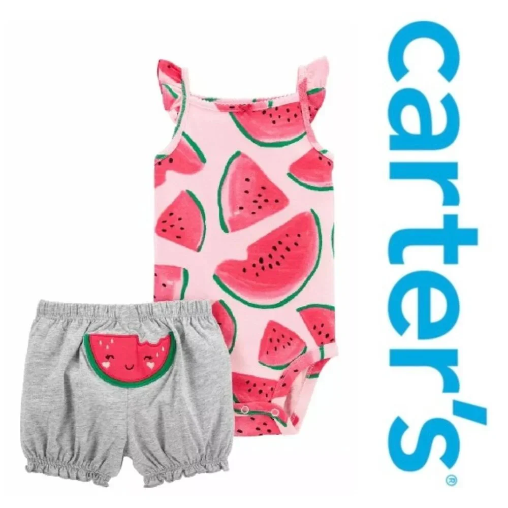 Carter's | 2-Piece Watermelon Bodysuit & Shorts Set | Size 6 Months